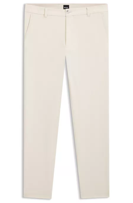 Modern-fit trousers in easy-iron cotton-blend twill