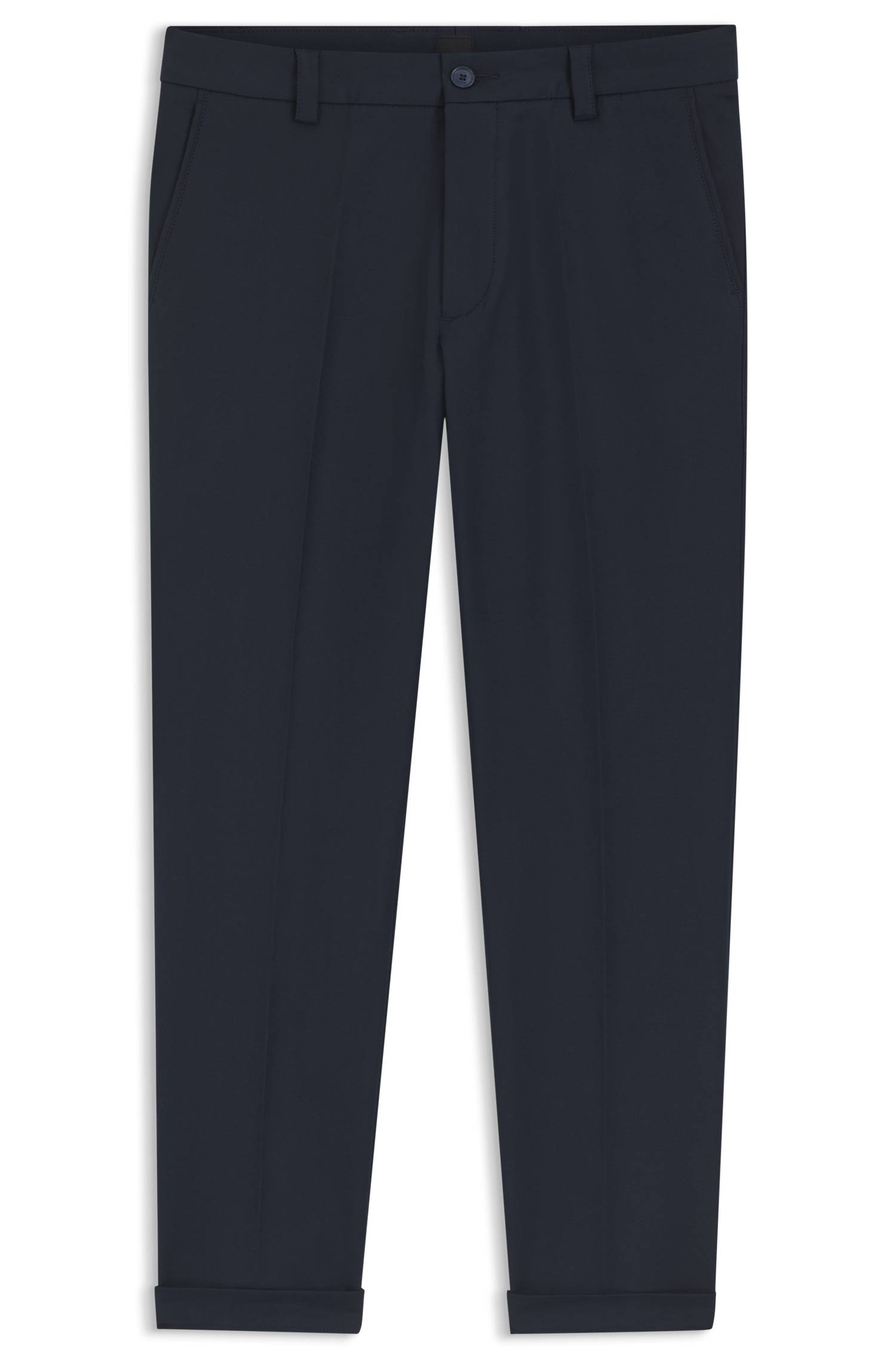 Boss Modern-fit trousers in easy-iron cotton-blend twill byxor herr – bild 4