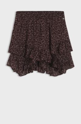 Bedruckter Skort mit Layering-Design, Gemustert