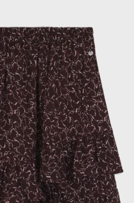 Printed skort with layered design, Patterned