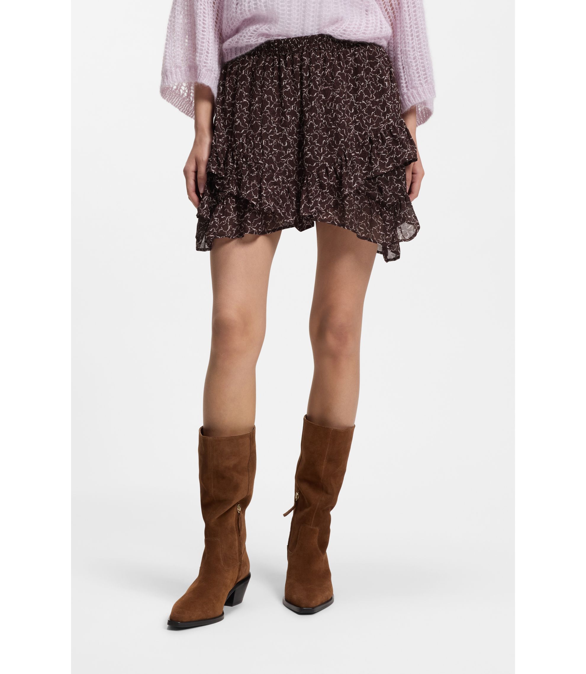 Bedruckter Skort mit Layering-Design