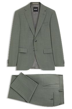 Easy-care suit in stretch cloth with wool
