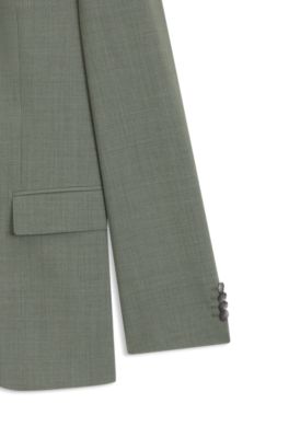 Pflegeleichter Anzug aus Stretch-Gewebe mit Woll-Anteil, Gr&uuml;n