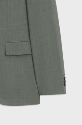 Easy-care suit in stretch cloth with wool, Green
