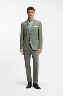 Easy-care suit in stretch cloth with wool, Green