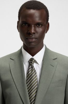 Pflegeleichter Anzug aus Stretch-Gewebe mit Woll-Anteil, Gr&uuml;n