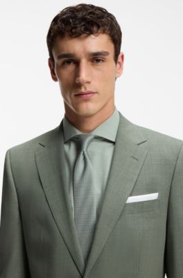 Easy-care suit in stretch cloth with wool, Green