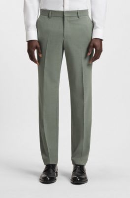 Pflegeleichter Anzug aus Stretch-Gewebe mit Woll-Anteil, Gr&uuml;n