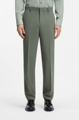 Easy-care suit in stretch cloth with wool, Green