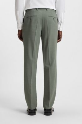 Pflegeleichter Anzug aus Stretch-Gewebe mit Woll-Anteil, Gr&uuml;n