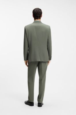 Easy-care suit in stretch cloth with wool, Green