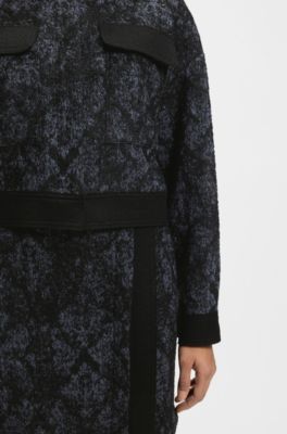 Regular-fit jacket in denim-effect tweed, Patterned