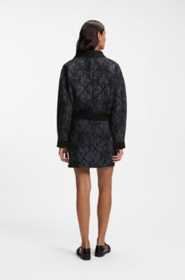 Regular-fit jacket in denim-effect tweed, Patterned