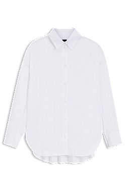 Oversized-fit blouse in cotton poplin