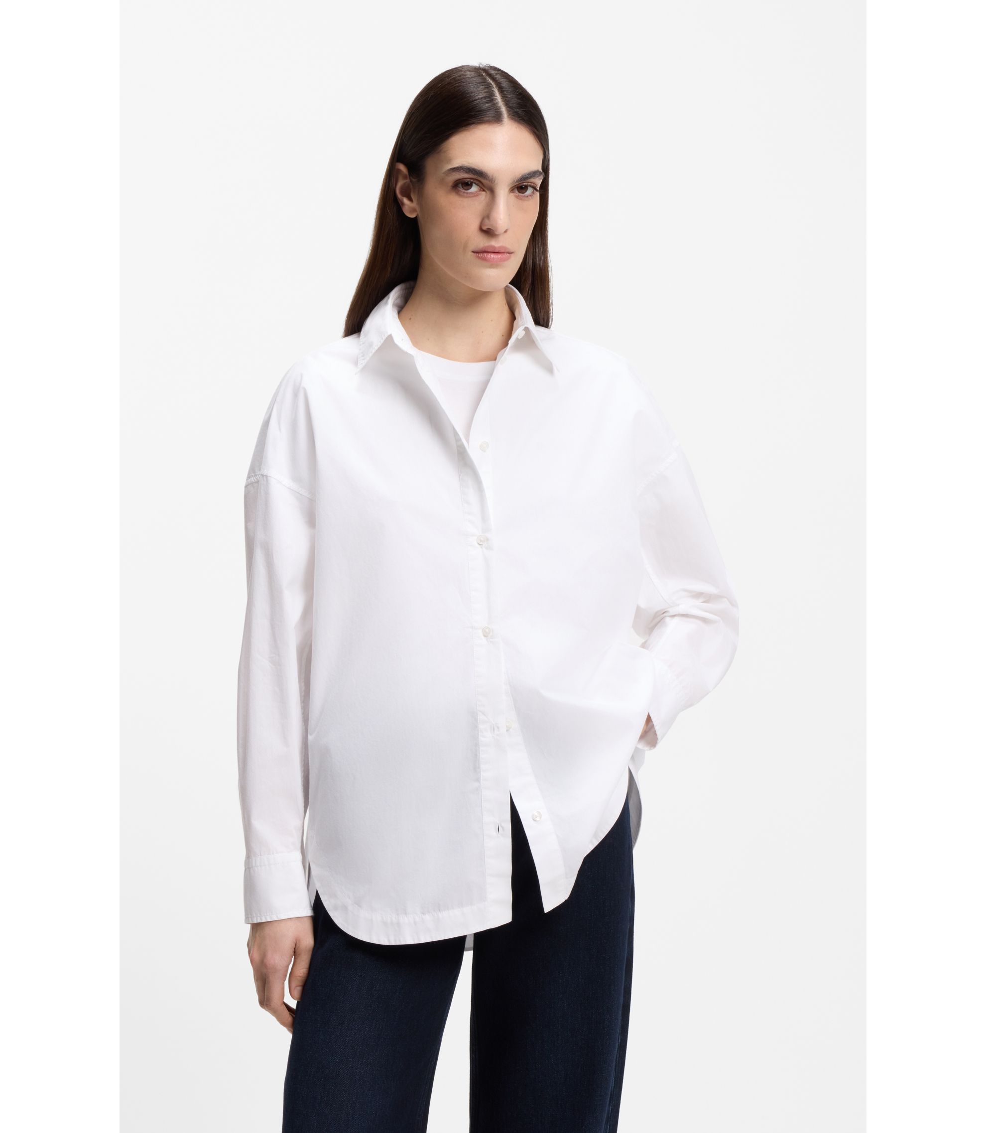 Oversized Bluse aus Baumwoll-Popeline