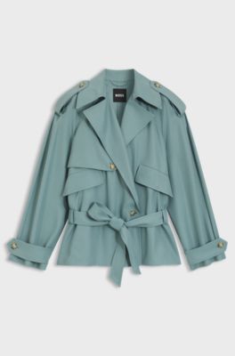 Relaxed-fit jacket in fluid twill, Blue