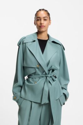 Relaxed-fit jacket in fluid twill, Blue