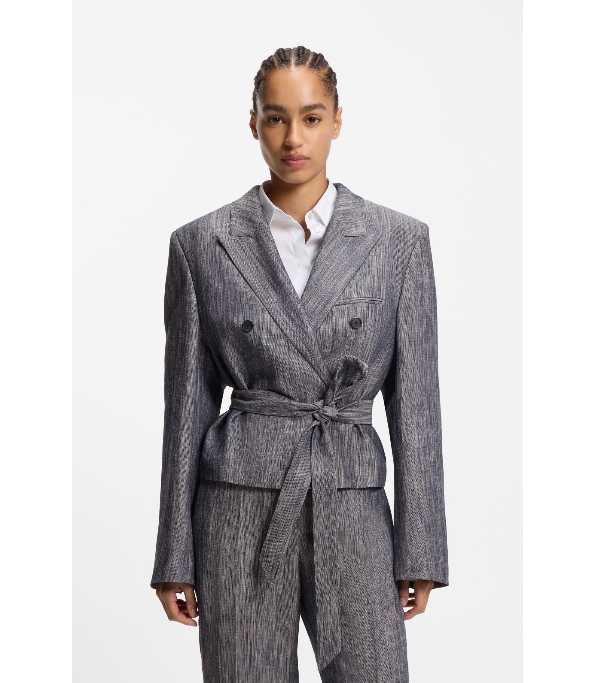 Regular-Fit Blazer aus meliertem Denim