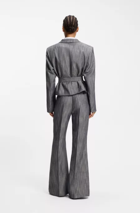 Regular-fit blazer in melange denim