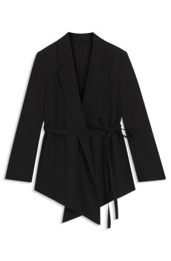 Relaxed-fit blazer in wool-blend gabardine