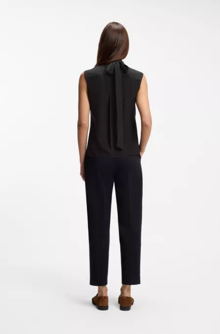 Chemisier Regular en soie lavée au sable avec lavallière