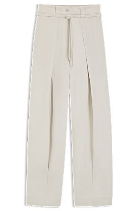 Relaxed-fit trousers in cotton and linen
