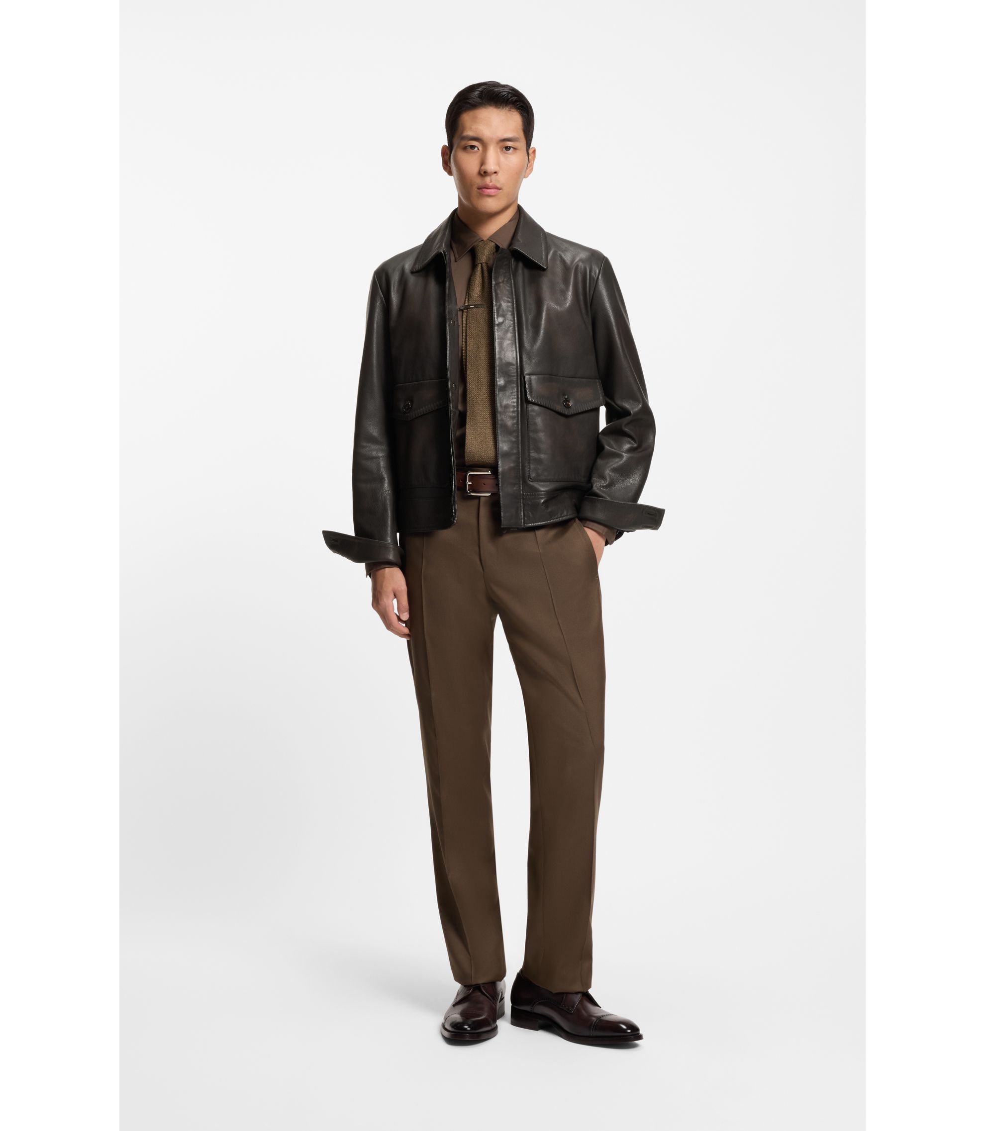 HUGO BOSS ブラウンレザージャケット hbeu50553930_201_300?wid=1980&