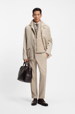 Giacca regular fit con gilet interno, Beige chiaro