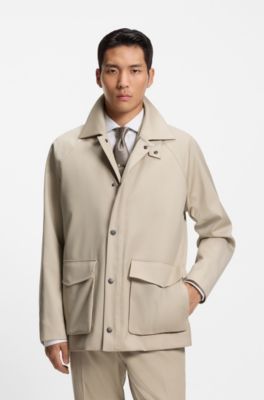 Chaqueta regular fit con chaleco interior, Beige claro