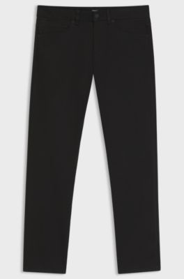 Delaware slim-fit trousers in fade-resistant twill, Black