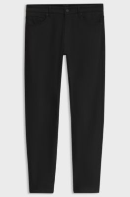 Delaware slim-fit trousers in fade-resistant twill, Black