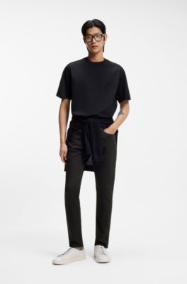 Delaware Slim-Fit Hose aus strapazierf&auml;higem Twill, Schwarz