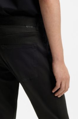 Delaware Slim-Fit Hose aus strapazierf&auml;higem Twill, Schwarz