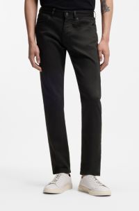 Delaware slim-fit trousers in fade-resistant twill, Black