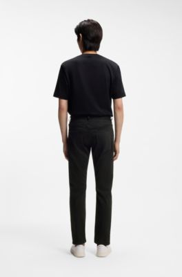 Delaware slim-fit trousers in fade-resistant twill, Black
