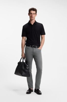 Pantaloni Delaware slim fit in twill resistente allo sbiadimento, Grigio scuro