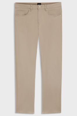 Pantaloni Delaware slim fit in twill resistente allo sbiadimento, Marrone chiaro