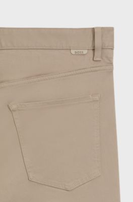 Pantaloni Delaware slim fit in twill resistente allo sbiadimento, Marrone chiaro