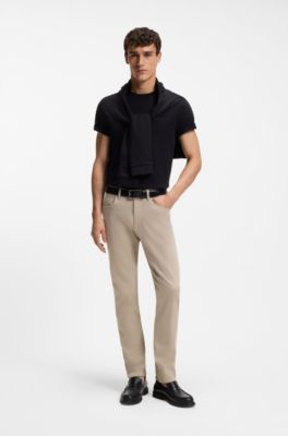 Pantaloni Delaware slim fit in twill resistente allo sbiadimento, Marrone chiaro