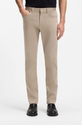Pantaloni Delaware slim fit in twill resistente allo sbiadimento, Marrone chiaro