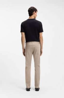 Pantaloni Delaware slim fit in twill resistente allo sbiadimento, Marrone chiaro