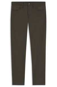 Delaware slim-fit trousers in fade-resistant twill, Dark Green