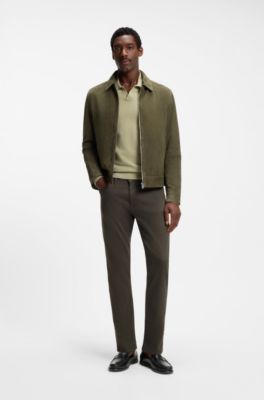 Delaware slim-fit trousers in fade-resistant twill, Dark Green