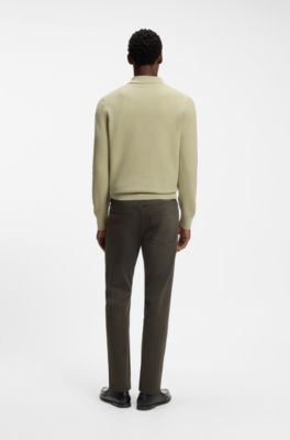 Delaware slim-fit trousers in fade-resistant twill, Dark Green