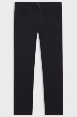 Slim fit Delaware-bukser i farve&aelig;gte twill, M&oslash;rkebl&aring;