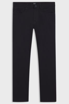 Pantaloni Delaware slim fit in twill resistente allo sbiadimento, Blu scuro