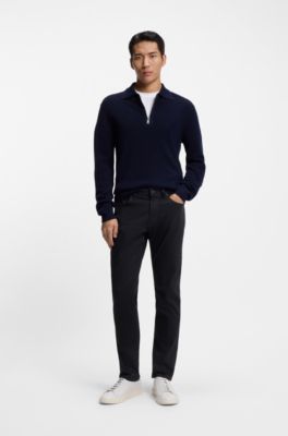 Delaware slim-fit trousers in fade-resistant twill, Dark Blue