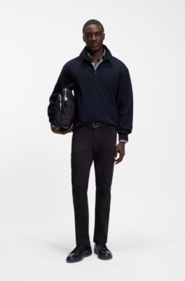 Delaware slim-fit trousers in fade-resistant twill, Dark Blue