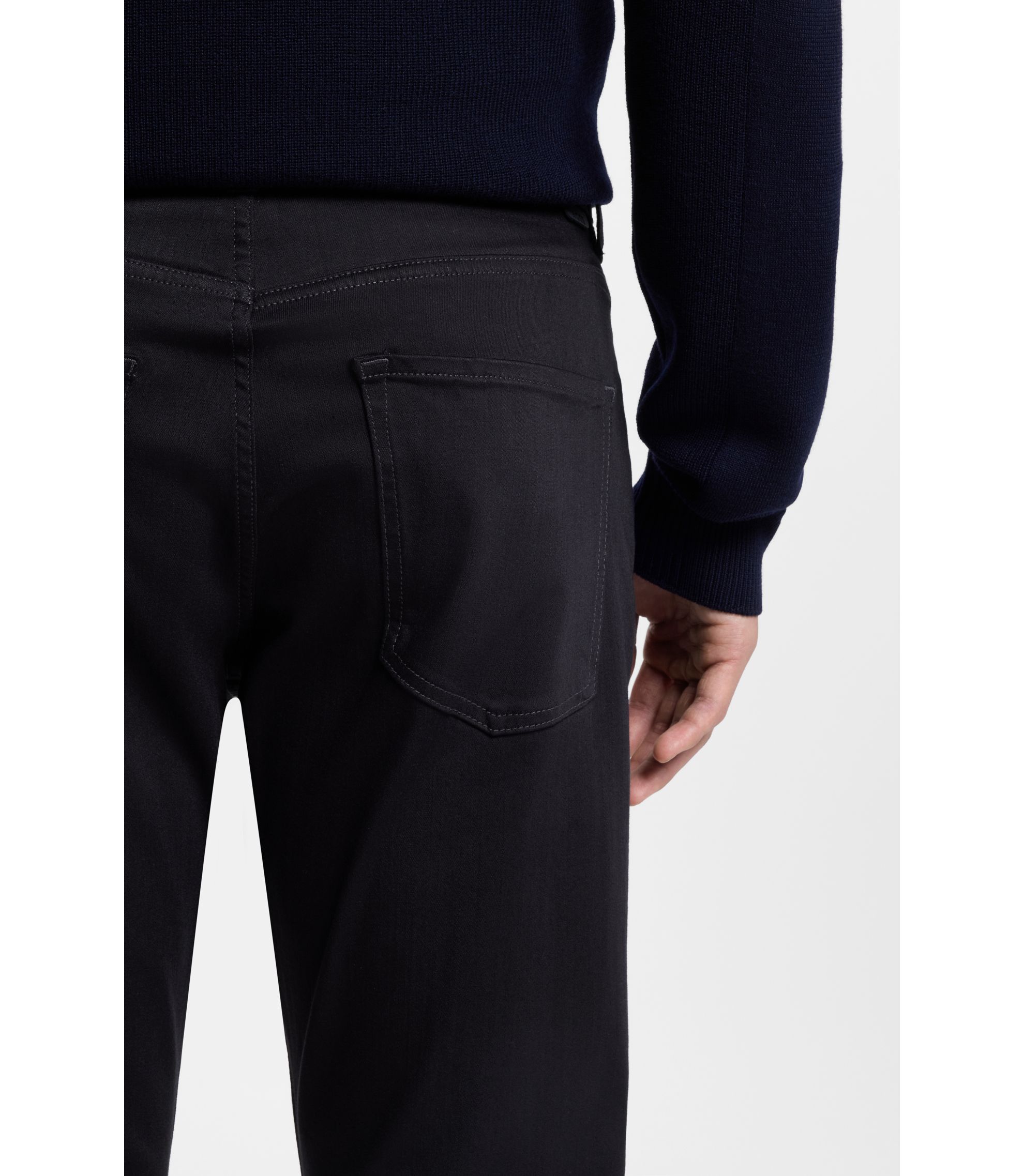 Watson boss up デニムジョーツ BOSS - Delaware slim-fit trousers in fade-resistant twill - Dark Blue