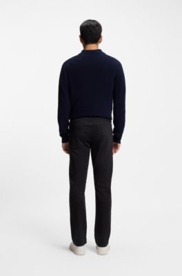 Delaware slim-fit trousers in fade-resistant twill, Dark Blue